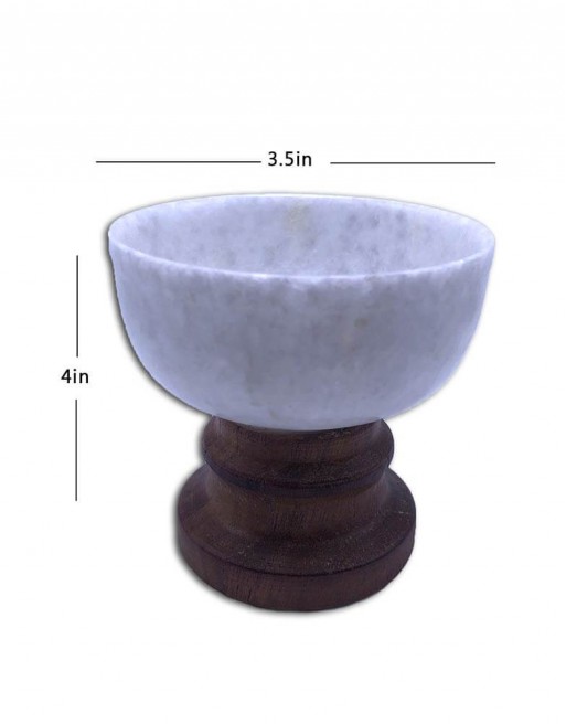 SHELL BOWL WITH WOODEN STAND