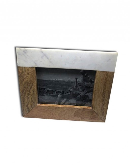 WOODEN MARBLE PHOTO FRAME