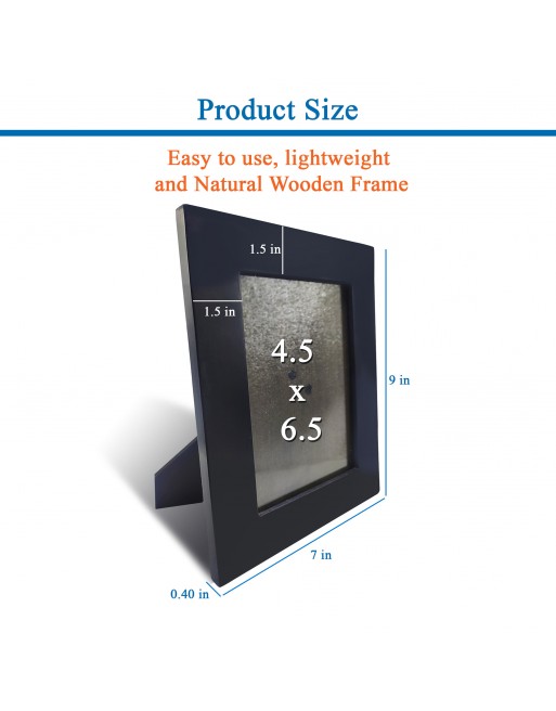 Wooden Picture Frame 7x9 Inch Made to Display 4.5x6.5 Inch Pics Photo Frames-HKFD004