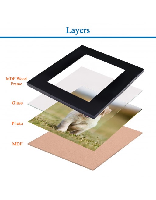 Wooden Picture Frame 7x9 Inch Made to Display 4.5x6.5 Inch Pics Photo Frames-HKFD004