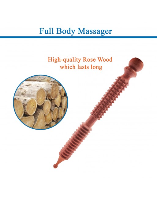 Housans Handheld Wooden Massage Roller Stick (7 inch)