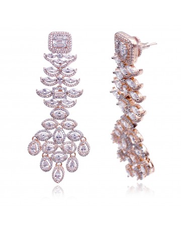 5 layers diya style long earrings.