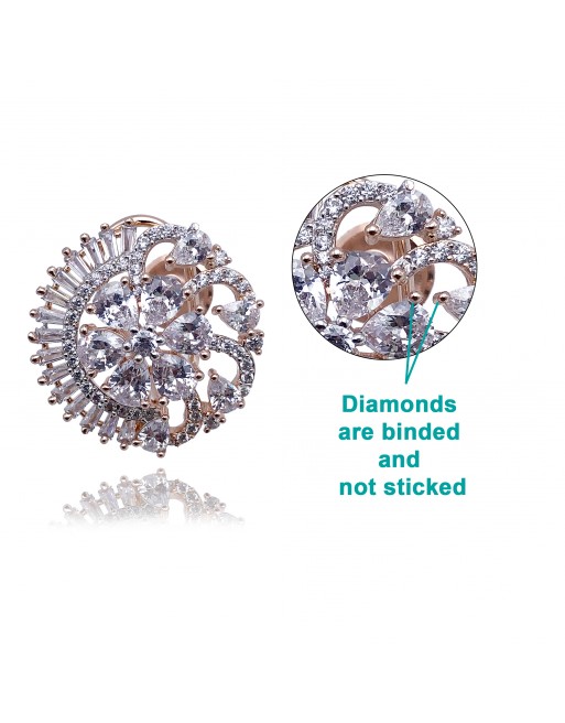 Half n half style design studded with American diamonds.