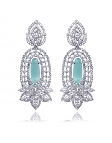 American diamond earrings in silver black