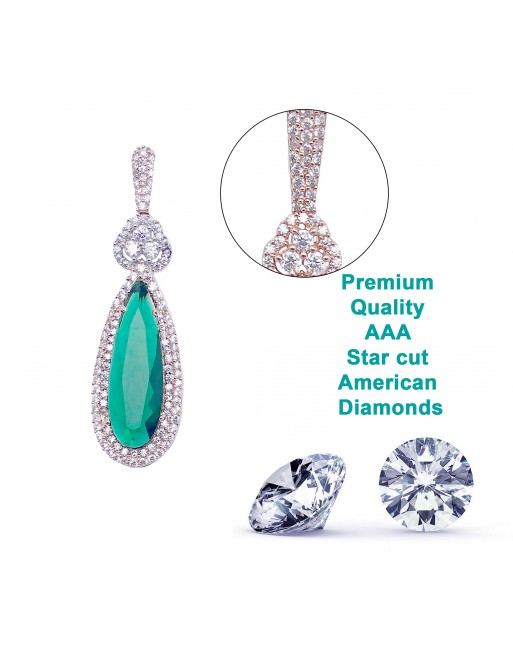 Pendant earring sets studded with american diamonds