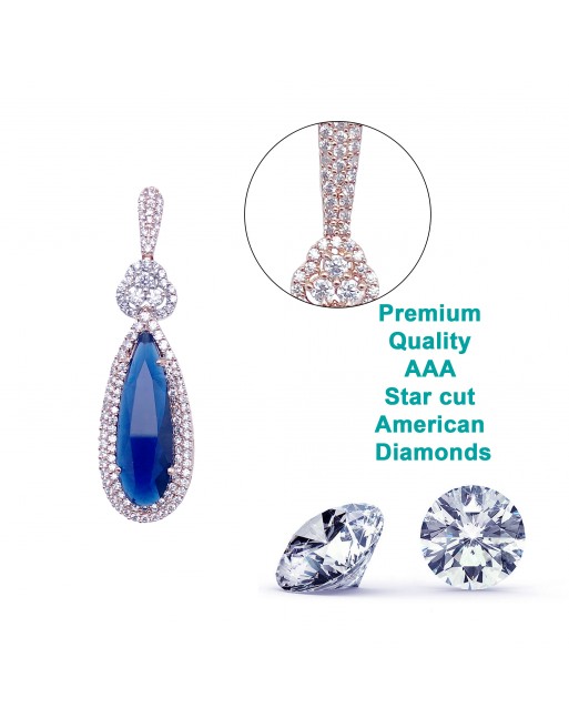 Pendant earring sets studded with american diamonds