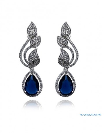 Elegant blue sapphire stone earrings
